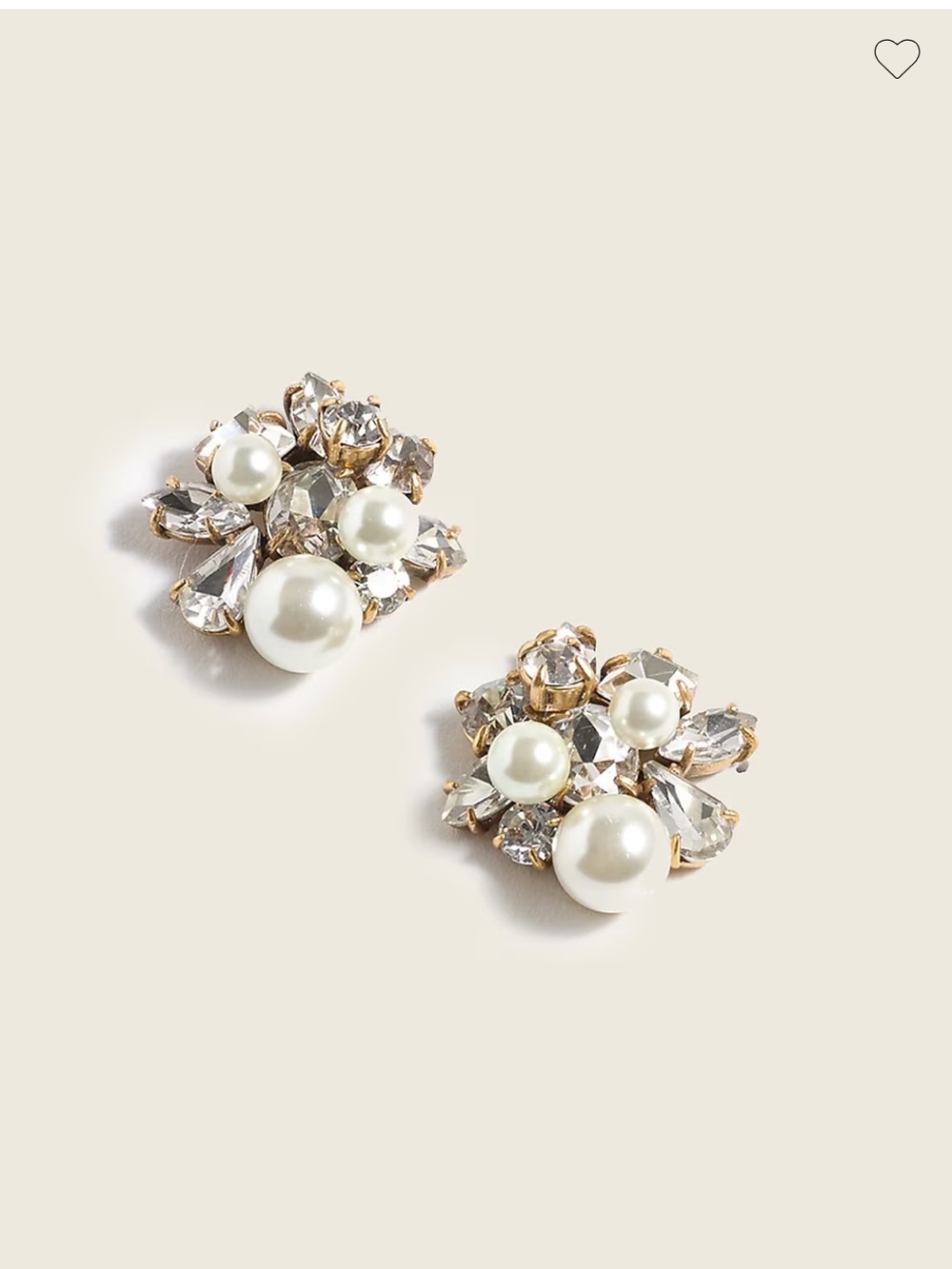 J. Crew Faux Pearl Crystal Pierced Earrings